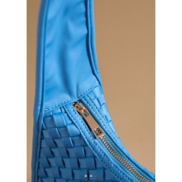 Nwt-Anthropologie Woven Neoprene Shoulder Bag - Blue - Picture 3 of 4